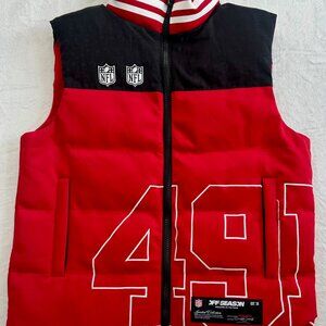 San Francisco 49ers Puffer Vest by Off Season and Kristin Juszczyk